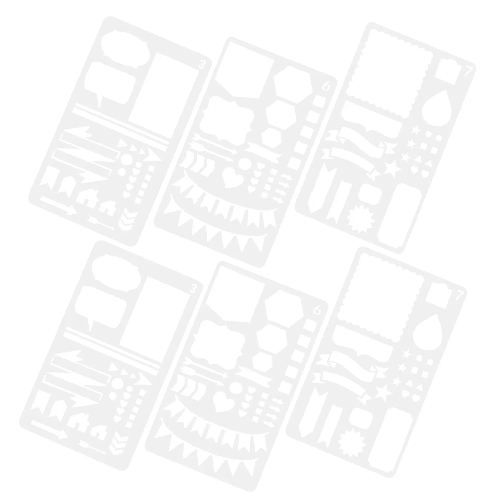 6 Pezzi Stencil per Planner, Modelli per Disegno Animali Domestici, Superficie Liscia, Lavabili, Riutilizzabili, per Diario, Quaderno, Artigianato, Pittura, Fai da Te