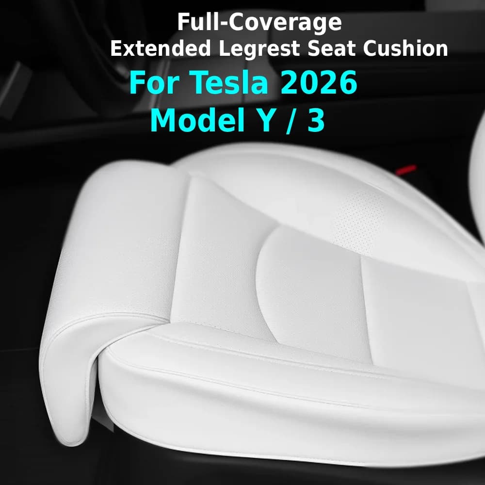 Per Tesla Model Y Juniper/3 Highland 2026, Coprisedile Esteso con Poggiapiedi, Cuscino in Memory Foam, Resistente alle Macchie