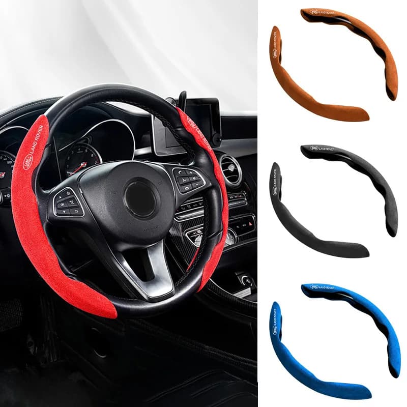 Suede Leather Universal Car Steering Wheel Anti-slip Cover For Land Rover Range Rover Defender Evoque Discovery Vogue Freelander