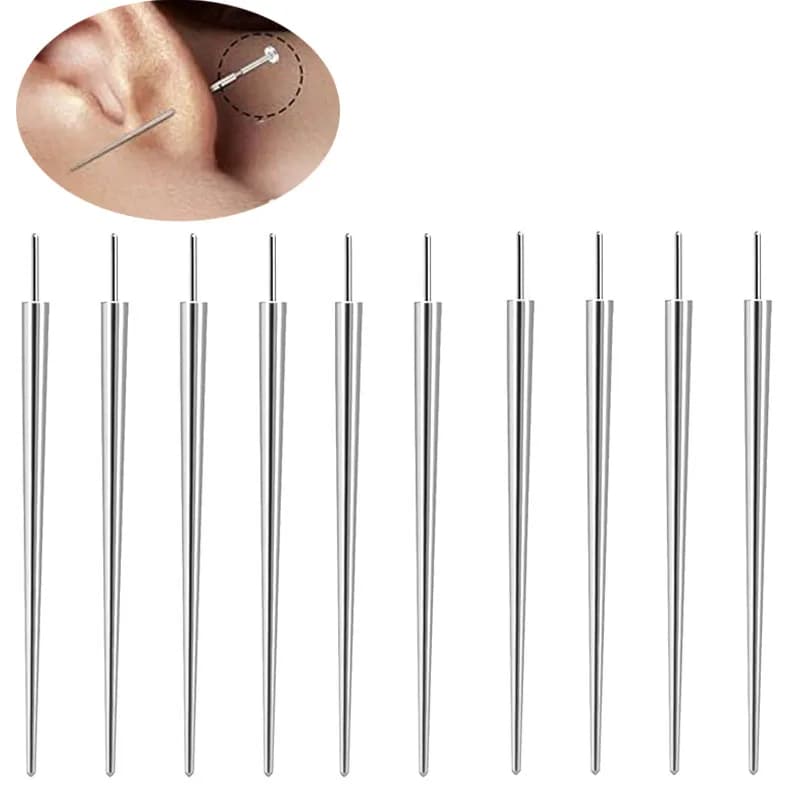 10 pezzi ASTM F136 aghi per piercing in titanio PIERC ago per tatuaggio ombelico orecchio anello per puntura perno per asta, tipo plug-in kit strumento gioielli