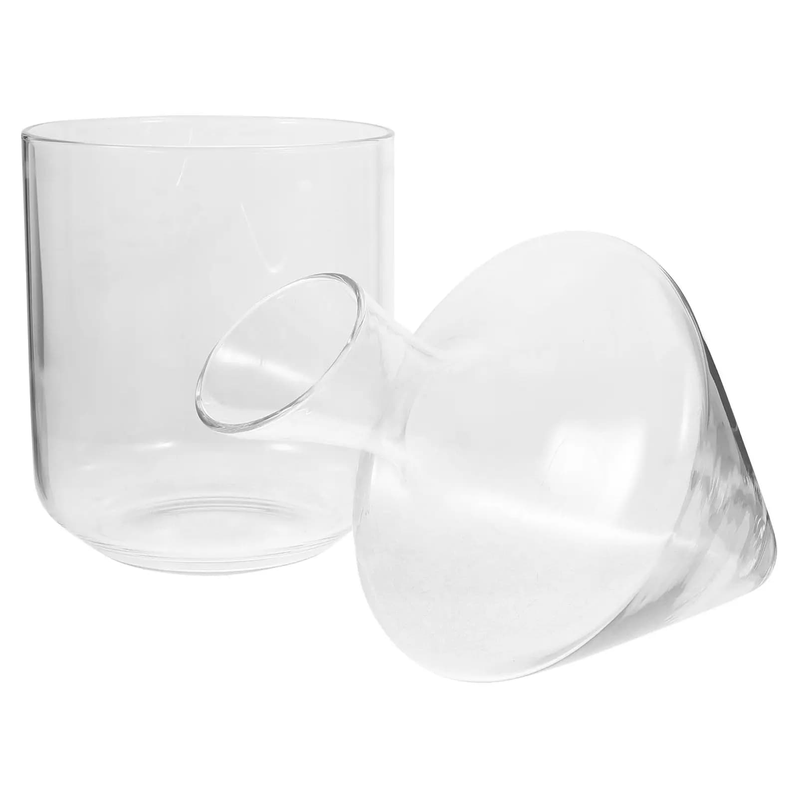Decanter per Vino Rosso Classico in Vetro Trasparente, Dispenser Obliquo per Vino, Secchiello per Ghiaccio, Elegante Decorazione per Bar e Casa, Esalta il Sapore