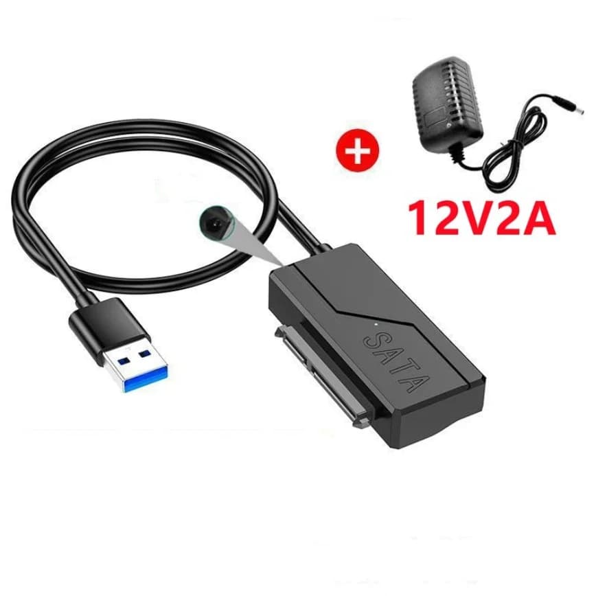 USB 3.0 to SATA External Hard Drive Cable With EU/US/UK Power Adapter SATA to USB 3.0 Adapter Cable for 3.5 2.5 Inch SSD HDD