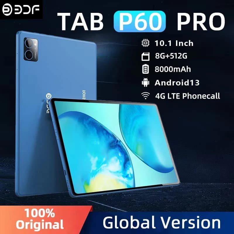 Global Version Tablet 10.1 Inch Android 13 Tablets 8GB RAM 512GB ROM Ten Core 3G 4G LTE Internet Unlocked With 2.4G/5G WiFi GPS