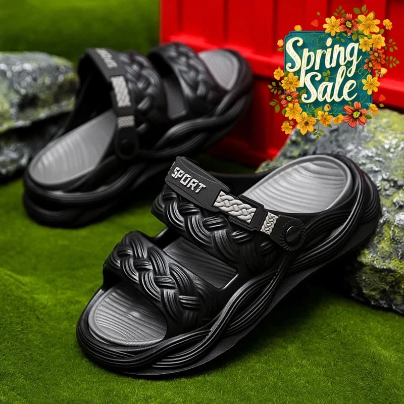 2026 Men's Summer Non-Slip Dual-Purpose Sports Slippers for Outdoor Wear, Large Size Beach Sandals