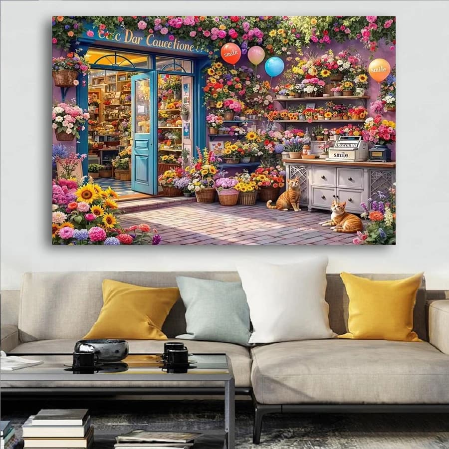 New Arrival Diamond Embroidery Flower Shop Mosaic Craft Supplies Diamond Painting flower Landscape DIY Holiday Gifts home decor
