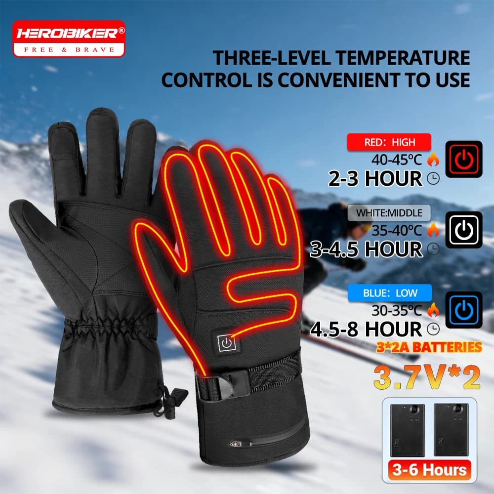 Motorcycle Gloves Winter Warm Heating Gloves Winter Motorcycle Skiing Gloves Men's And Women's Motorcycle Equipment