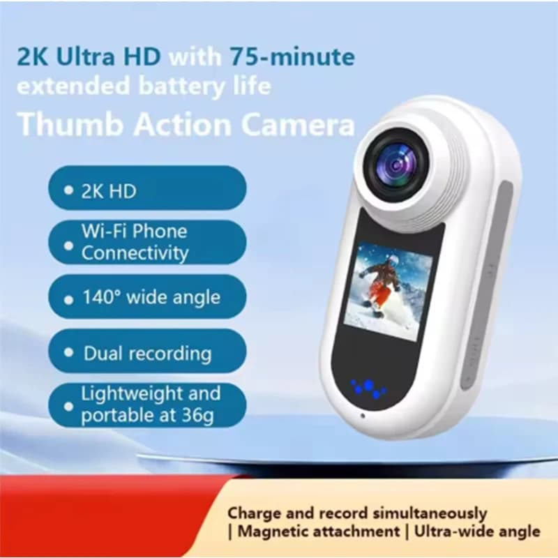 New Arrivals-Cycling Recorder Magnetic Small 2K Camcorder WIFI Mini Thumb Sports Camera Action Sport DV Camcorder.