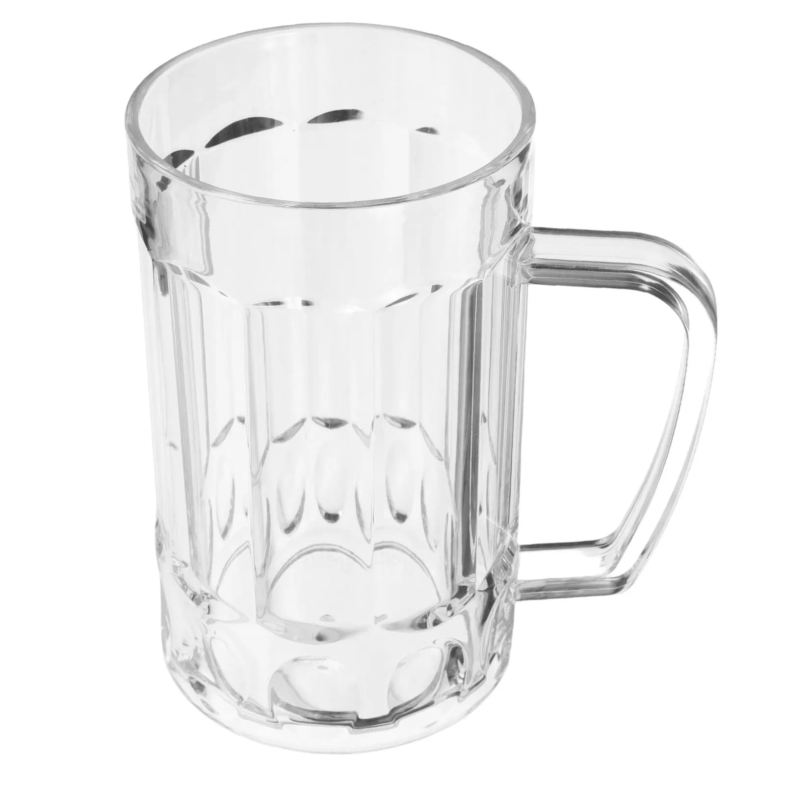 Bicchiere da Birra in Plastica, Tazza in Acrilico con Manico, 540ml, per Casa, Ristorante e Banchetti