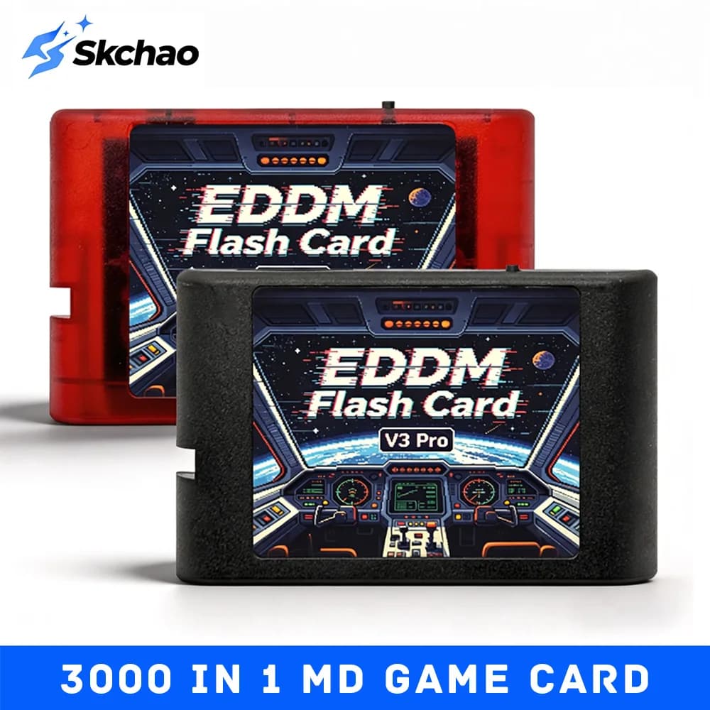 Nuove cartucce di gioco EDMD FlashCard 3000 in 1 MD V3 Pro per console di videogiochi SEGA Genesis Mage Drive a 16 bit, in omaggio con scheda TF da 4 GB.