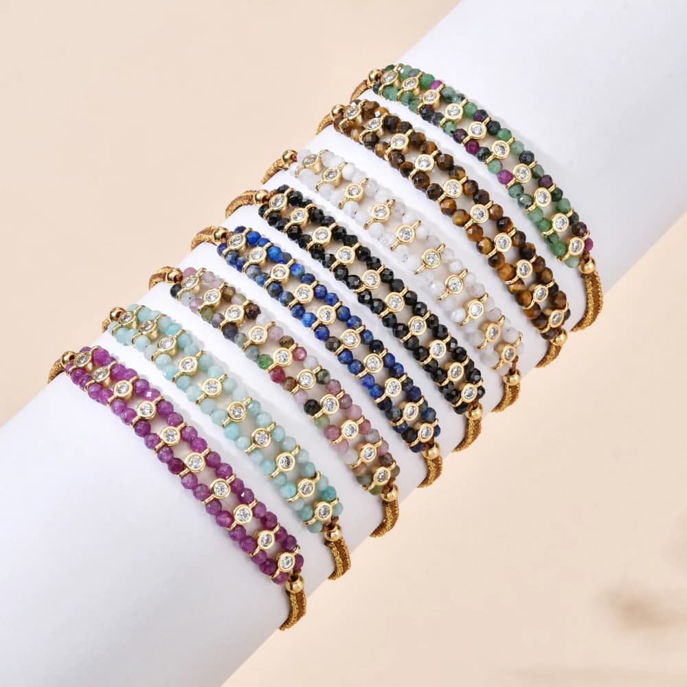 French style Exquisite Handmade Natural Stone Bracelet Jewelry Bangle Bracelets For Women Gift Wholesale Textured