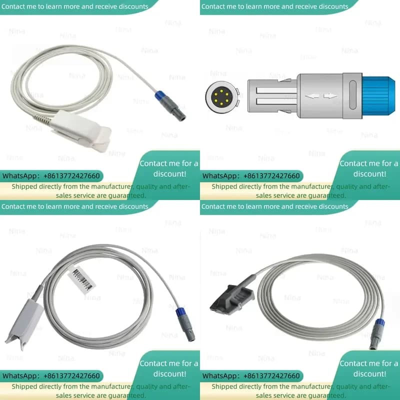 Spo2 Sensor Cable for Pulse-Oximeter Compatible MIN *DRAY MEC1000 PM7000 Patient Probe Reusable