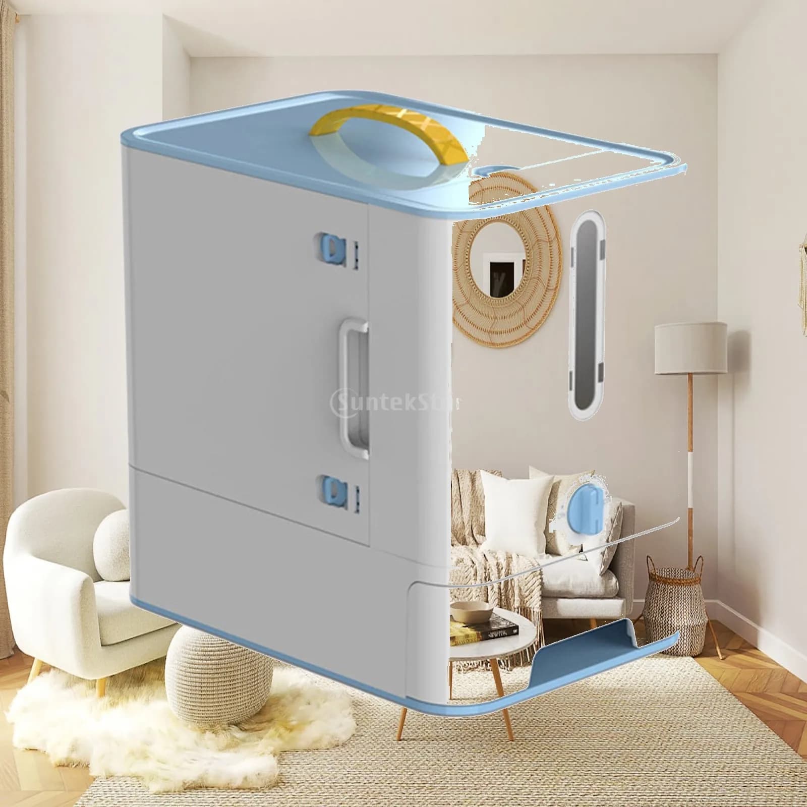 Pet Food Storage Container Pet Feeding Station with Bowl Dog Food Storage Cabinet Large Dog Food Box, Cat Food Organizer