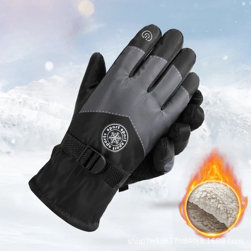 Guanti caldi da uomo, moto, bici elettrica, velluto addensato, sci antivento e resistente al freddo
