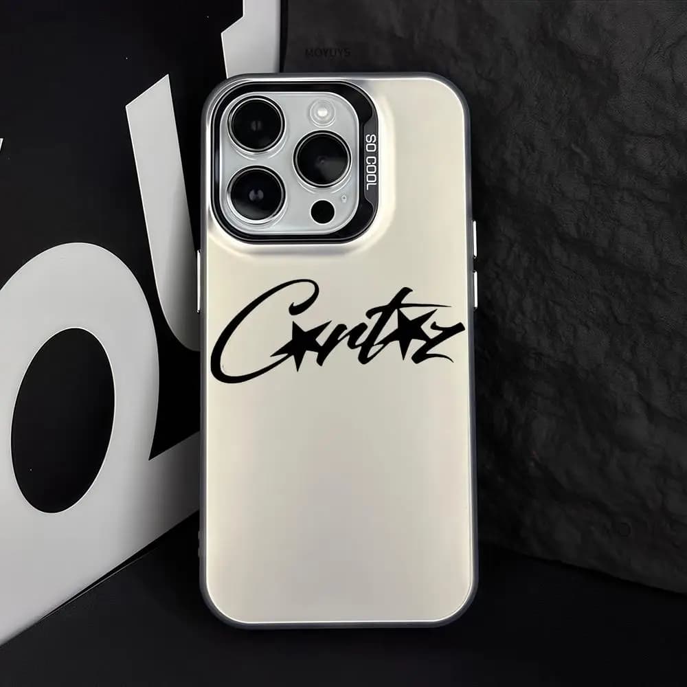 Custodia per telefono C-Corteiz FUNDA per IPhone 12 11 13 14 15 16 Max Pro Plus Mini Cover color argento LMDaser