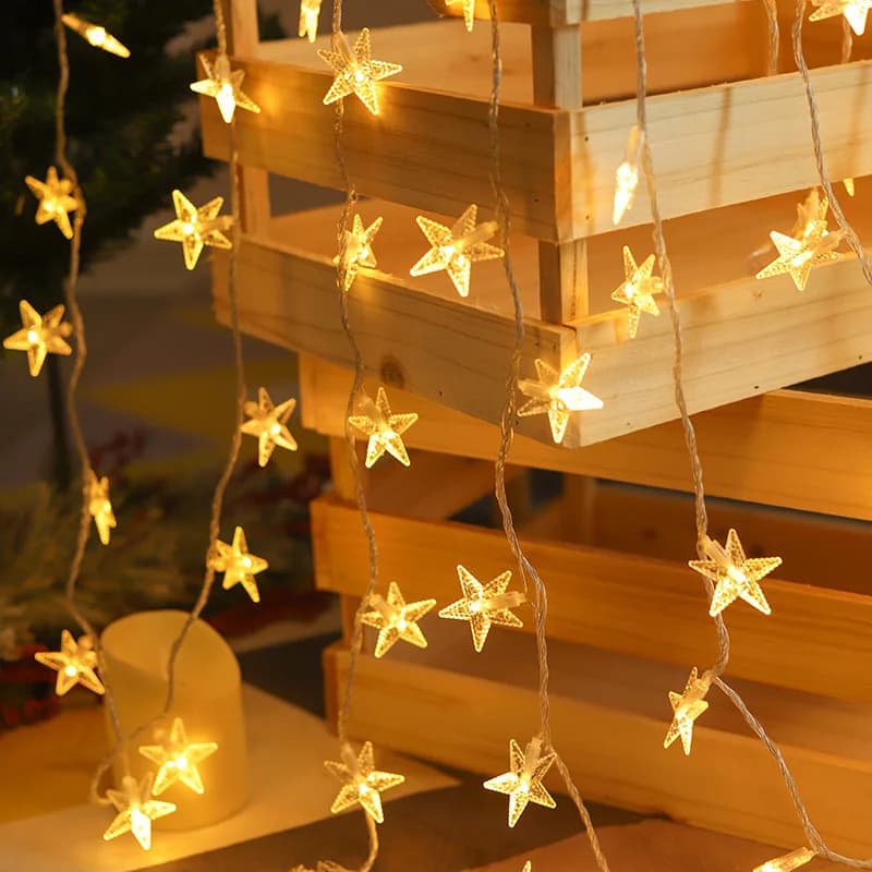 Luci a Forma di Stella a Batteria AA, Luci Fatate LED per Decorazioni Natalizie, Matrimoni, Casa, Interni, Camera da Letto, Lampade Scintillanti a Forma di Stella