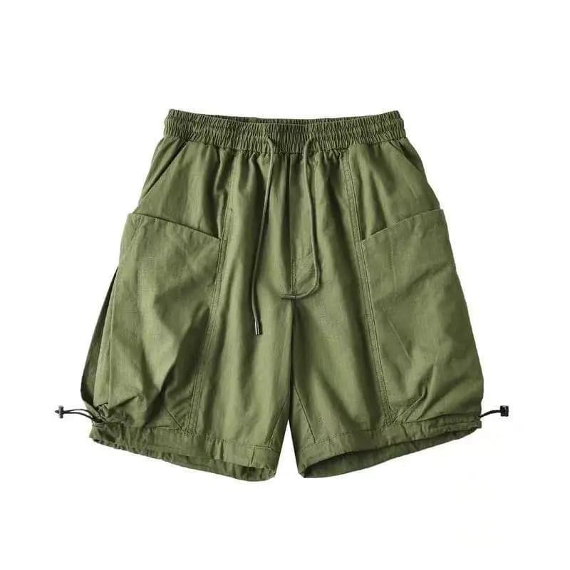 Mr. WH Men's Summer Loose Wide Leg Fashionable Shorts with Large Pockets Outdoor Casual Five-Quarter Length Straight Cut Trou...