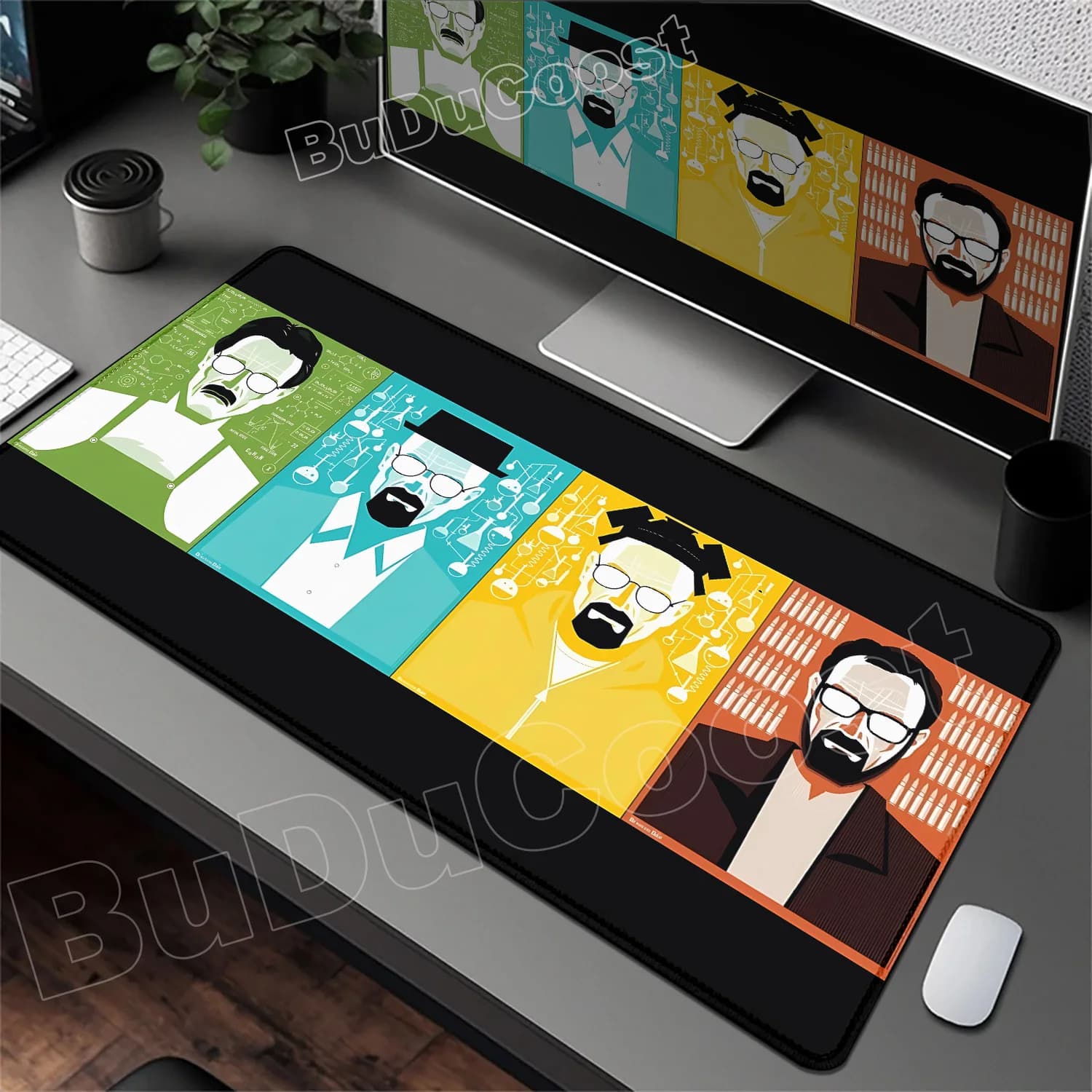Nuovi Tappetini da Scrivania Grandi, Tappetino per Mouse da Gaming con Design Heisenberg di Breaking Bad, Accessori per Computer, Tappetino Antiscivolo per Laptop