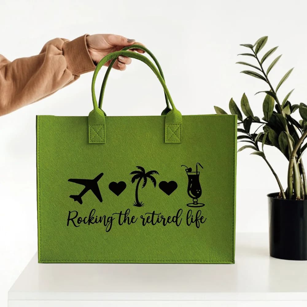 Borsa tote in feltro da donna, borsa a mano, per viaggi, spiaggia, shopping, lavoro, compleanno, festa, matrimonio, festa della mamma, laurea, regalo per infermiere, insegnante