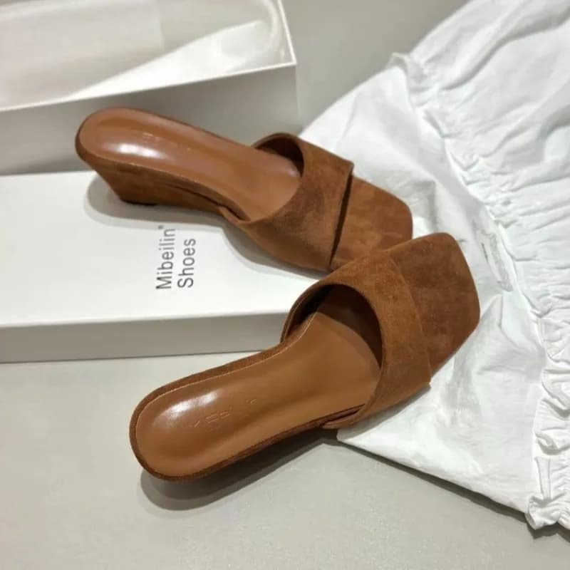 2026 Brand Wedge Heel Slipper Slides Women Flip Flops Narrow Band Sandals Shoes Casual Female Fashion Slippers Sandalia Mujer 23