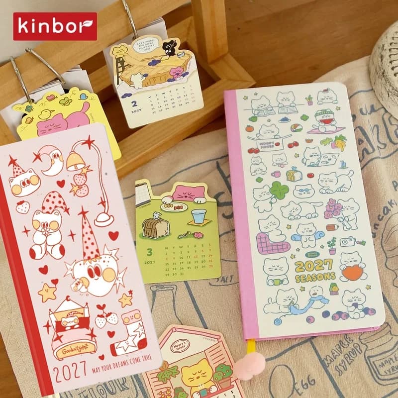 Kinbor 2027 Notebook Planner Weekly Monthly Yearly Overview 21-Day Habit Grid Pages Schedule Week Plan Multi-Function Supplies