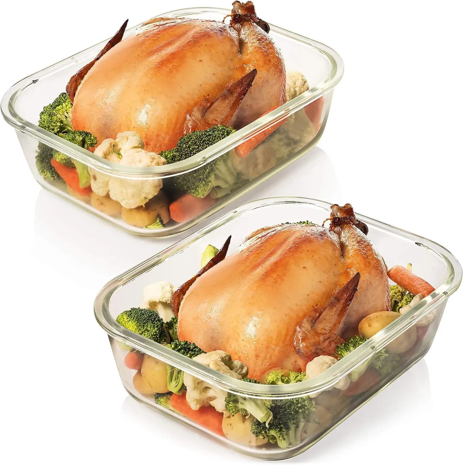 Contenitori in Vetro per Alimenti da 10 Tazze con Coperchi Ermetici, Senza BPA e a Prova di Perdite, Adatti per Microonde/Lavastoviglie/Frigorifero/Congelatore/Forno
