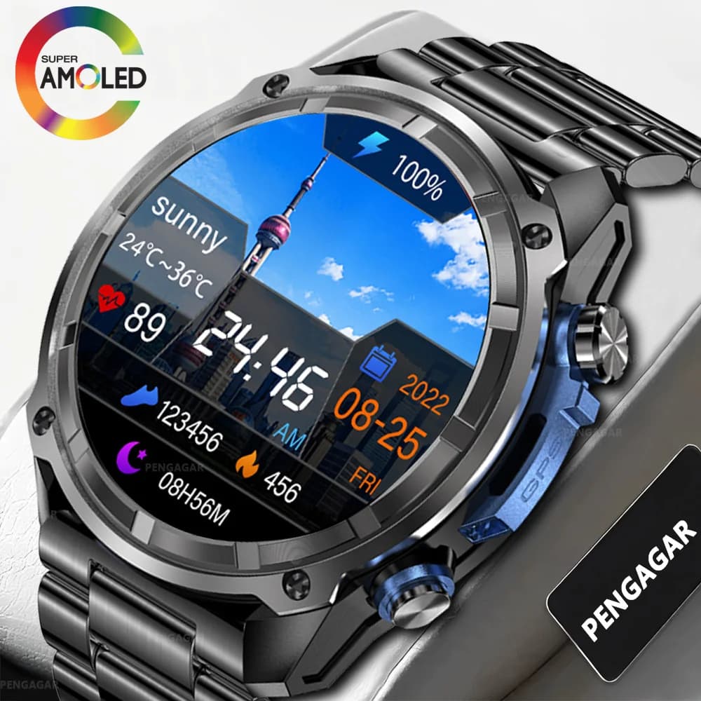 2025 New Smart Military GPS Track Compass Altimeter Bluetooth Call 860mAh Battery DTG1 Men Air Sports Open SmartWatch