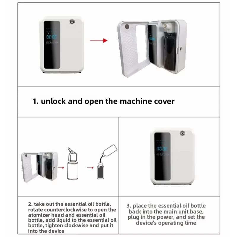 500ml Smart Aroma Diffuser with App Control - WiFi & Bluetooth Waterless Scent Diffuser for Home, Office, Hotel - Programmable