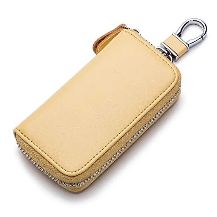 Genuine Leather Key Holder Bag with 2 Card Slot and 6 Hooks and 1 Access Card, Key Case Car Key Holder Wallet for Men Women