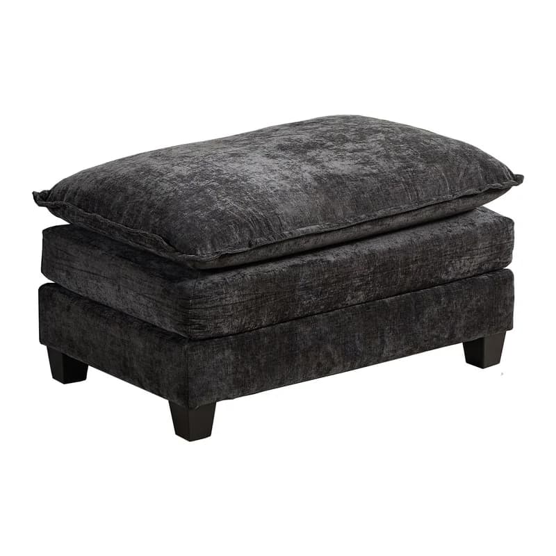 Divano Ottoman Moderno Cloud con Cuscino a Doppio Strato, Tessuto Chenille Traspirante, Nero – Ideale per Soggiorno, Camera da Letto o Appartamento