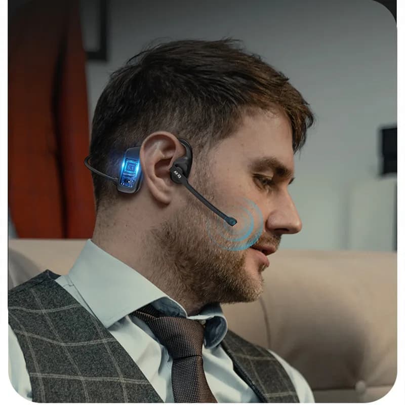 Bluetooth wireless bony conduction headphones Sports play headphones with microphone Free hand racing earphones