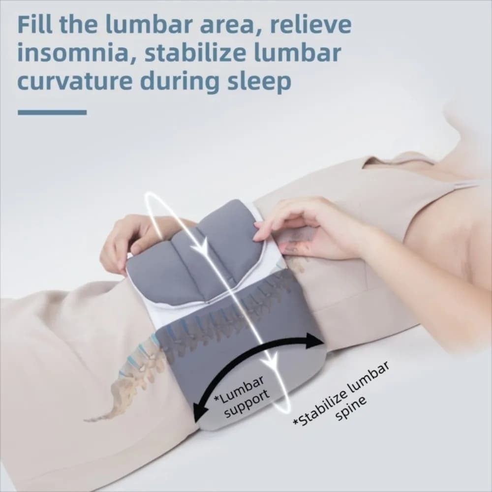 Comfortable Lumbar Support Pillow Adjustable Wrap Around Intervertebral Disc Support Unisex Sleep Pillow Warmth Waist Protection