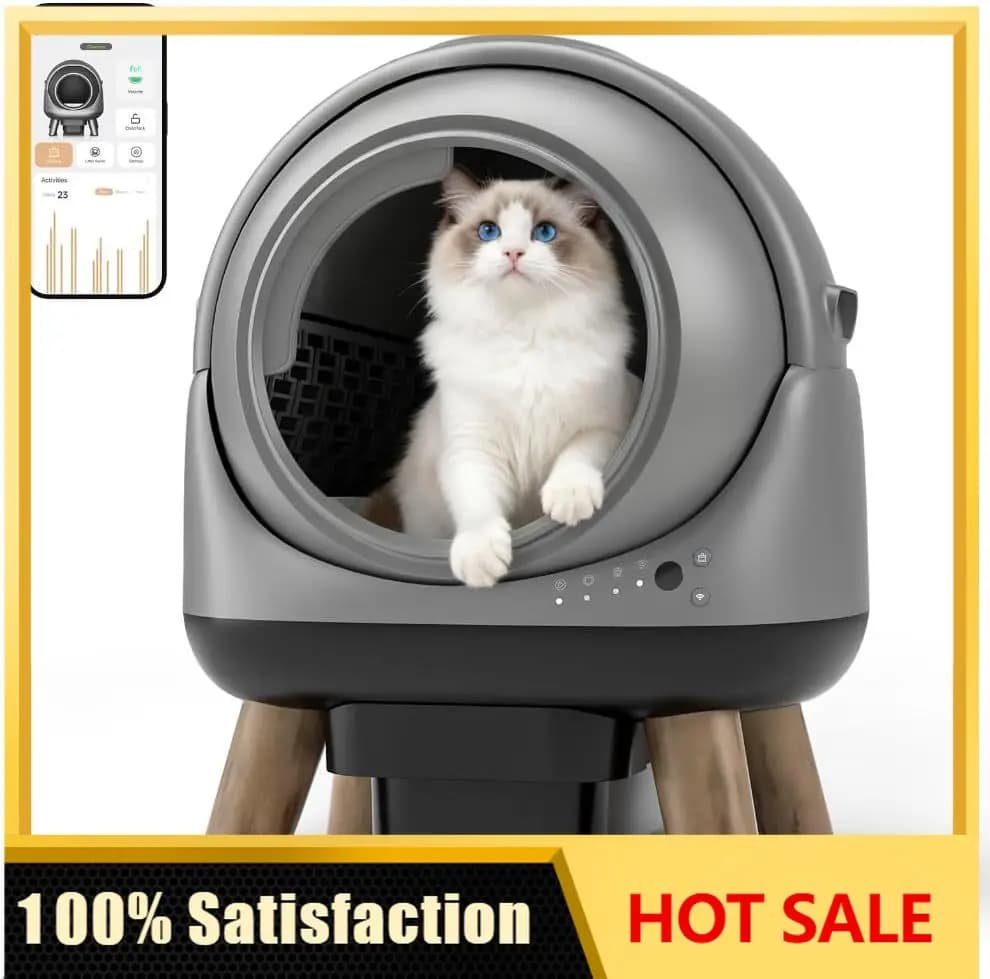 Self-Cleaning Litter Box G1 Automatic Cat Litter Box for Multiple Cats | Self-Cleaning Robot with Smart App Control, Odor Contro