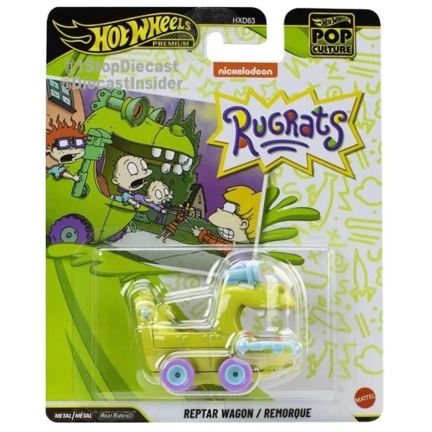 Originale Hot Wheels Premium Cultura Pop Rugrats Reptar Wagon 1/64 HotWheels Miniature Auto Hoteelws Pressofuso Modello di Auto Hotweheel
