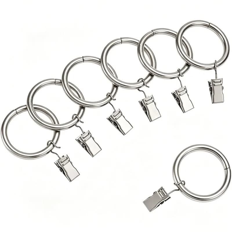 25mm Curtain Clip Rings 76 pcs, Sturdy Metal Ring, Rust Resistant Finish, for Bedroom Window Curtains