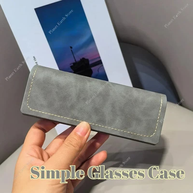 Custodia per occhiali semplice portatile per uomo Donna Scatola portaoggetti per occhiali da sole Accessori per occhiali semplici in tinta unita alla moda
