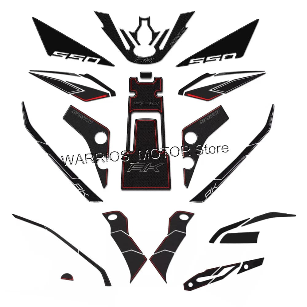 For KYMCO AK 550 2017-2018 Motorcycle Decorative Stickers Waterproof Anti scratch Decal 3D Epoxy Resin Stickers Kit