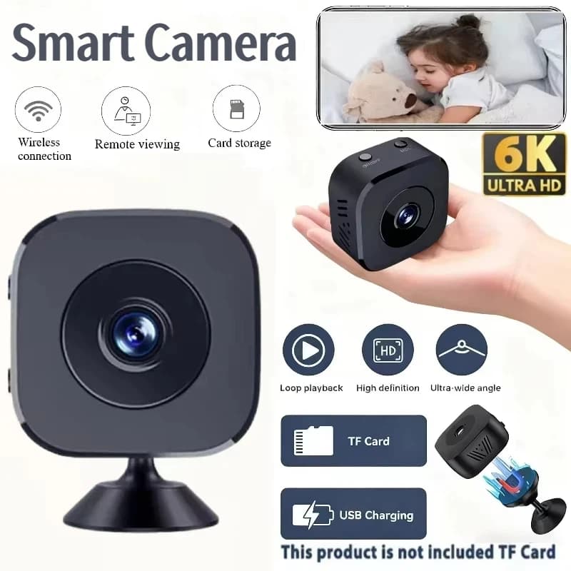 Wireless Mini Smart Security Camera 8K HD WiFi Indoor Outdoor Surveillance with Motion Detection Night Vision 2 Way Audio 2026