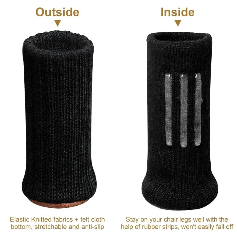 Coprigambe per sedie in silicone da 24 pezzi, protezione per pavimenti antiscivolo in maglia con riduzione del rumore, previene i graffi sulle gambe dei mobili