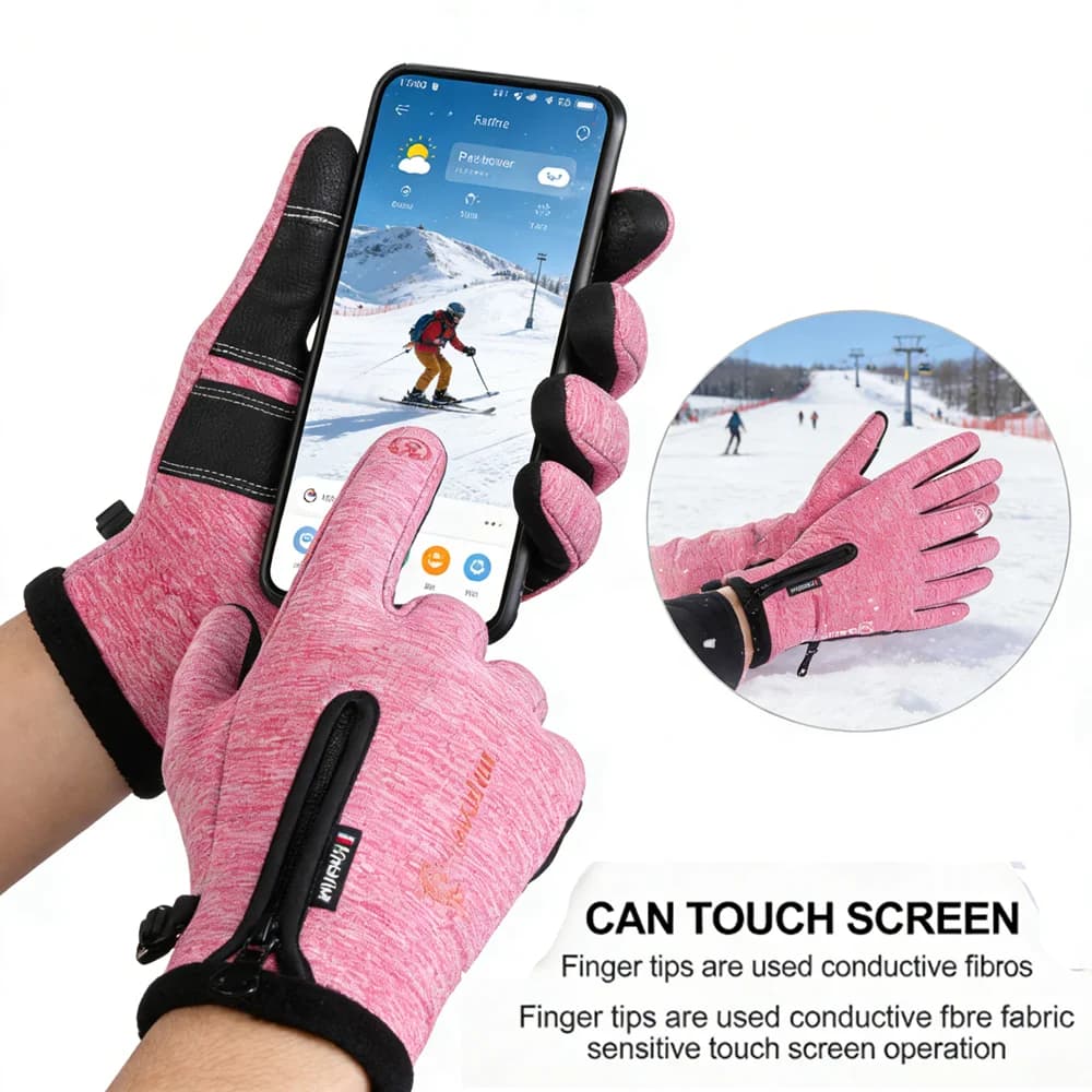 Guanti Kyncilor per Sci, Corsa, Moto e Bicicletta, Impermeabili e Resistenti al Freddo, con Touch Screen per Escursionismo e Arrampicata
