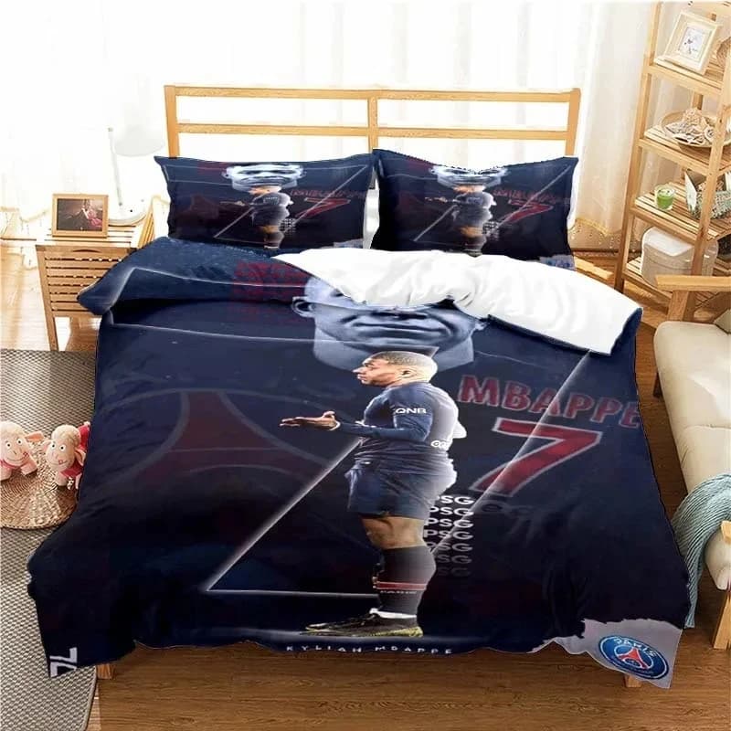 Football Star Kylian NO.10 Set biancheria da letto Ragazzi Ragazze Twin Queen Size Copripiumino Federa Letto Tessili per la casa per adulti