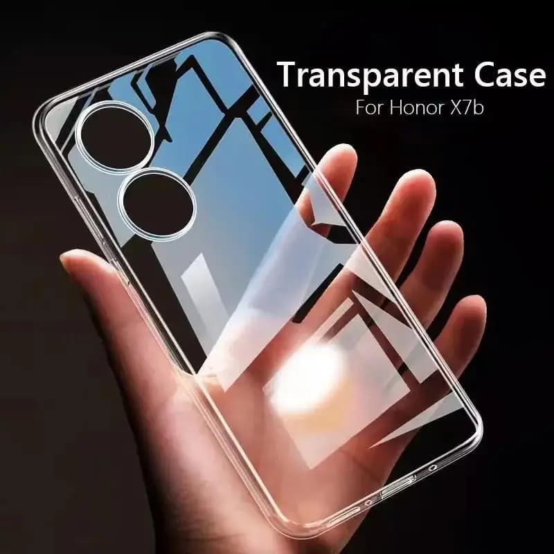 Nuova custodia per telefono HuaWei Honor X7b HonorX7b trasparente in morbida silicone testurizzata quadrata pratica resistente agli urti