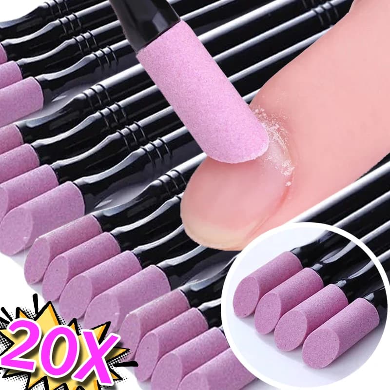 20PCS Penna Al Quarzo Per Unghie Levigatura Della Cuticola Buffer Portatile Rimozione Della Pelle Morta Spingitore Gel UV Polish Manicure Cura Scrub Lime Strumento