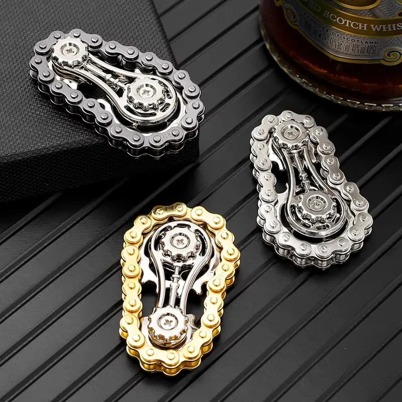 Bike Chain Sprockets Flywheel Fidget Stress Relief Toys Antistress Anxiety Metal Chains EDC Spinner Fidget Toys For Adult Kids