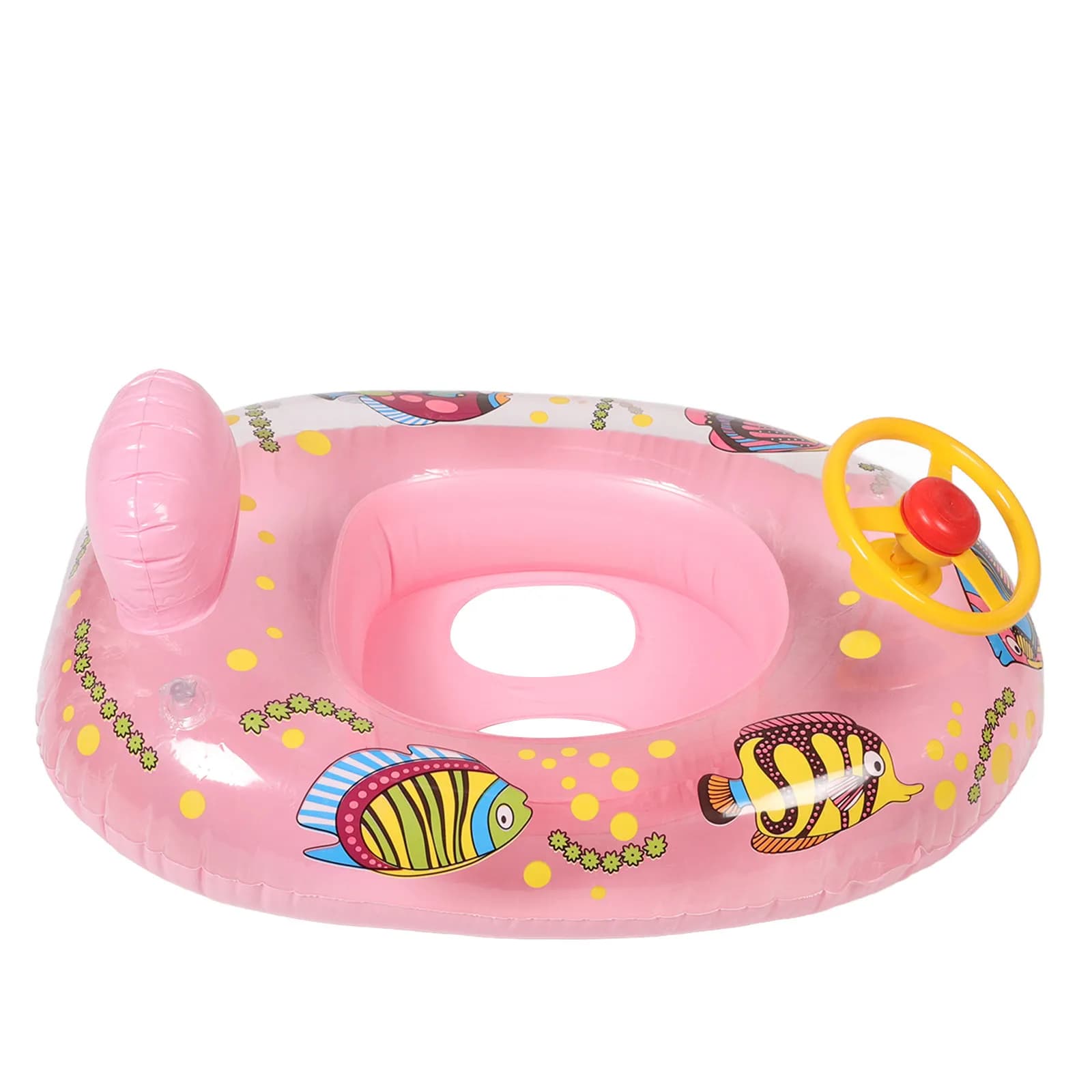 Baby Swimming Ring Eco Friendly Thick PVC Inflatable Swim Pool Float for Toddlers 4-6 Months Non Fade Yacht Shape Summer Safety
