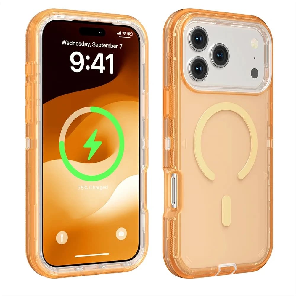 Rugged OTT Armor Box Magnetic Wireless Charging Clear Case for IPhone 18 Pro Max 17 16 15 14 13 12 Pro Max Air Shockproof Cover