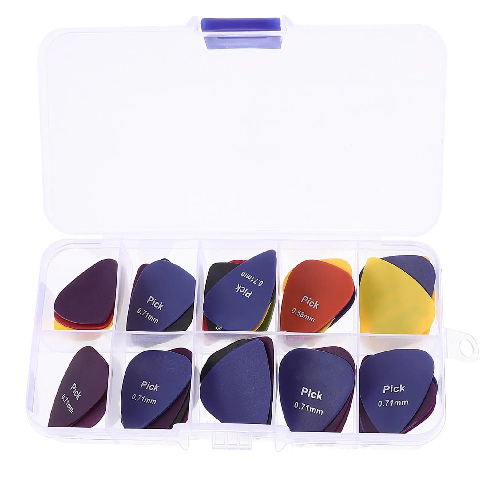 50 Pezzi Plettri per Chitarra in Resina ABS Spessa, Leggeri e Compatti, per Pratica di Chitarra e Basso, Accessori per Performance sul Palco, Plettri per Ukulele