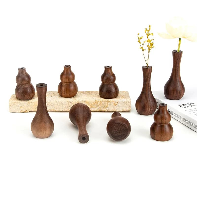 Mini Solid Diffused Wood Essential Oil Small Wooden Dried Flower Holder for Desktop Zen Decor Aromatherapy Diffusion Decoration