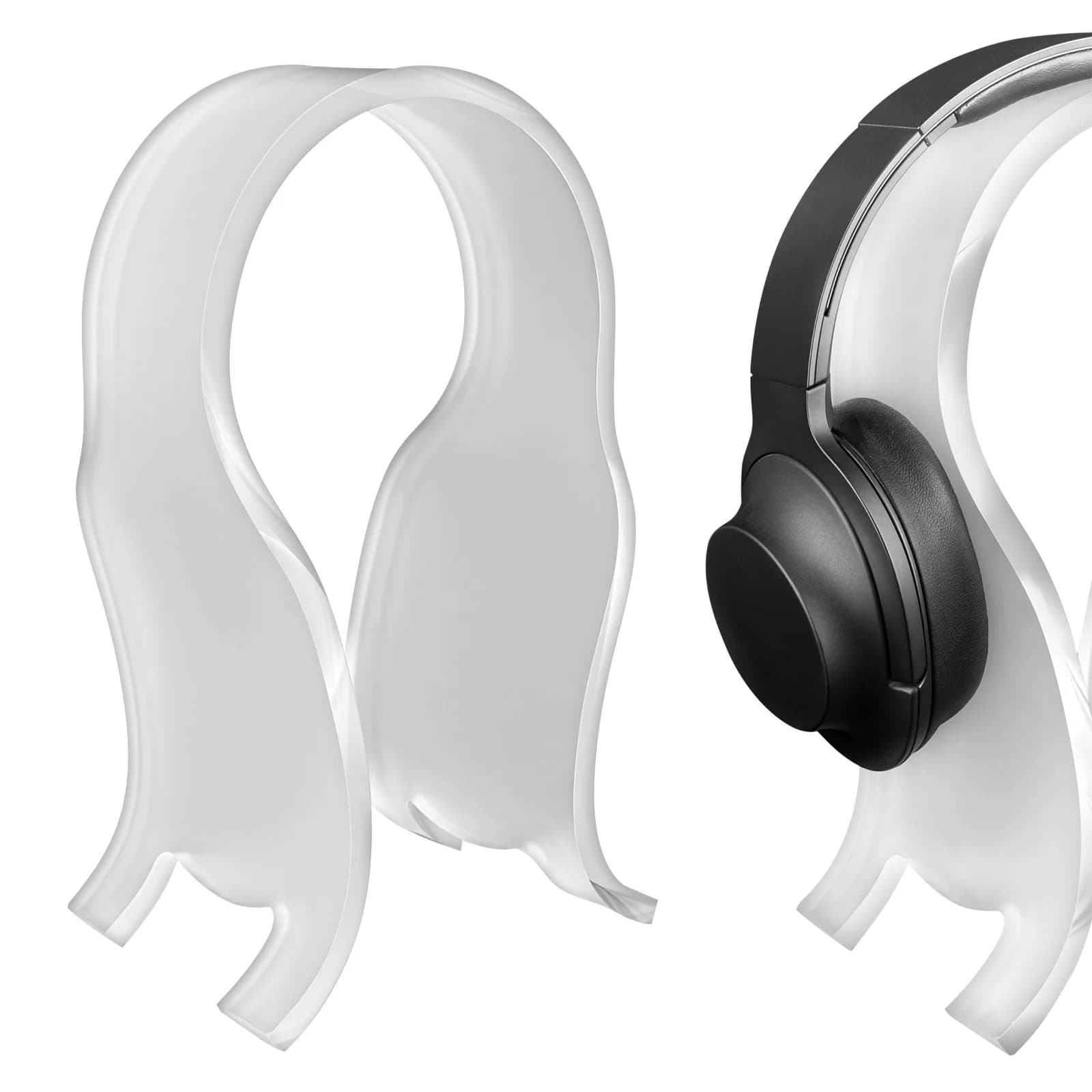 Geekria Frosted Omega headphone stand for over-ear headphones, game headphone support, desk display hook, compatible with Sony