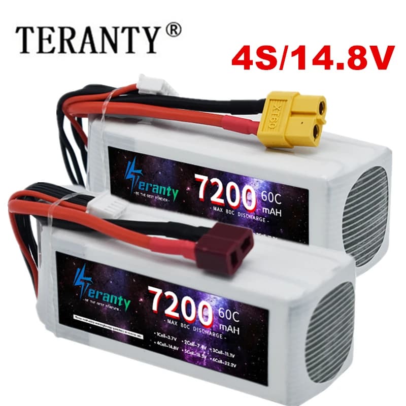 Upgrad 7200mAh 4s 14.8V Lipo batteria per RC elicottero Quadcopter FPV Racing Drone auto serbatoi giocattoli parti 60C 7.4V batteria