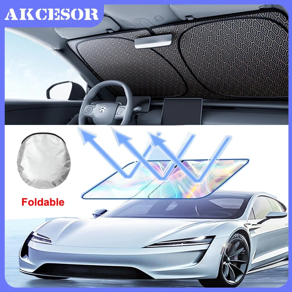 Parabrezza per auto Parasole Bordo Pieghevole Leggero 99% Raggi UV Blocco Protezione solare per auto Accessori UPF 50+ Adatto per auto SUV